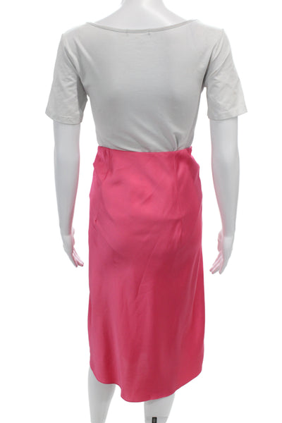 J Crew Womens Pink Straight Pencil Skirt Midi Polyester Size 2XS