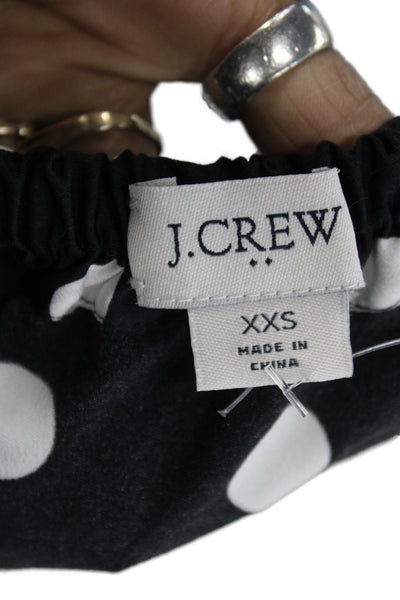 J Crew Women Straight Pencil Polka Dot Black Polyester Pull On Skirt Size 2XS