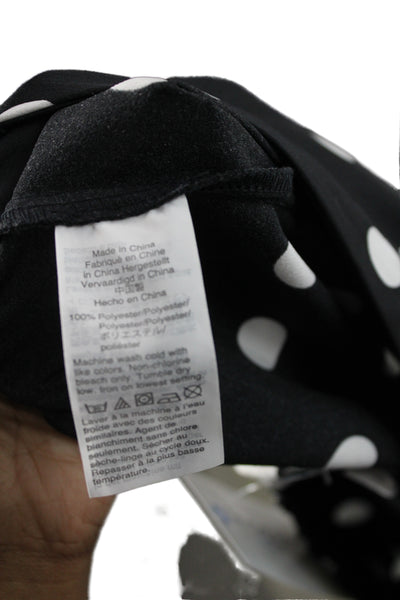 J Crew Women Straight Pencil Polka Dot Black Polyester Pull On Skirt Size 2XS