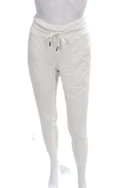 Lululemon Womens White Activewear Pants Drawstring Synthetic Blend Size 2