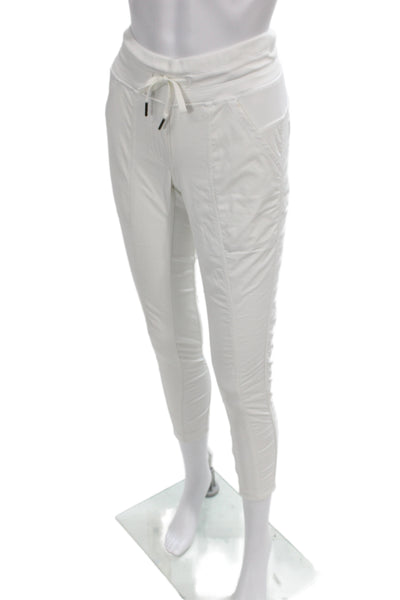 Lululemon Womens White Activewear Pants Drawstring Synthetic Blend Size 2