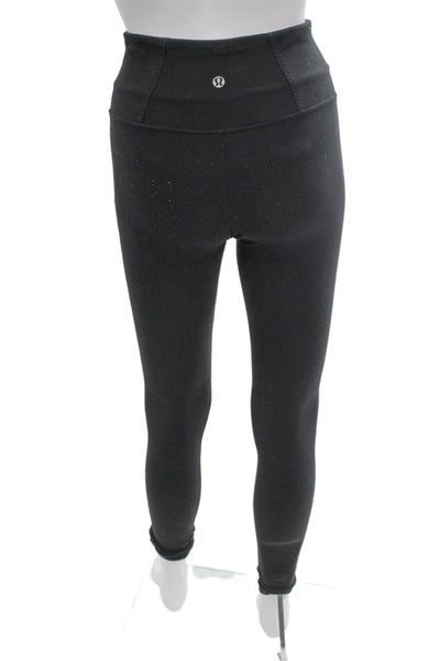 Lululemon Women Gray Ankle Leggings Polyester Solid Pull On Size 4