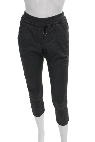 Lululemon Womens Black Striped Capri Pants Polyester Blend Size 2