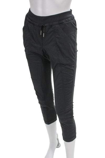Lululemon Womens Black Striped Capri Pants Polyester Blend Size 2