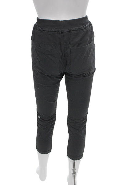 Lululemon Womens Black Striped Capri Pants Polyester Blend Size 2