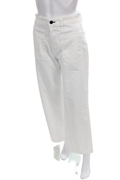ASKKNY Women Cropped White Sailor Pants Size 26