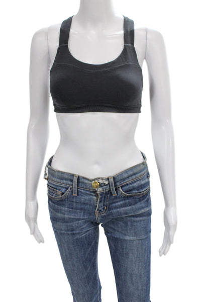 Lululemon Womens Scoop Neck Stretch Knit Sports Bra Black Size 4