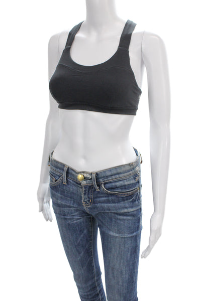 Lululemon Womens Scoop Neck Stretch Knit Sports Bra Black Size 4