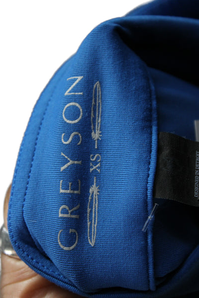 Greyson Women Blue High Neck Long Sleeve Shirt Size XS