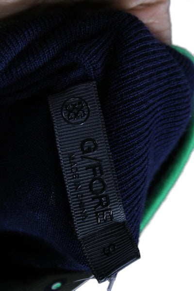 G/Fore Women Pullover Sweater Blue Cashmere Blend Geometric Golf Size S