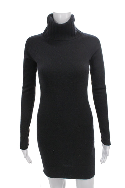 White + Warren Women Sweater Dress Black Cashmere Turtleneck Size XS