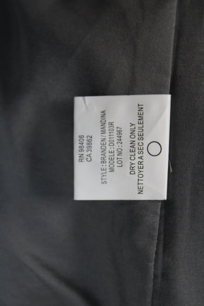 Theory Women Gray Cotton Blend Blazer Long Sleeve Business Size 0