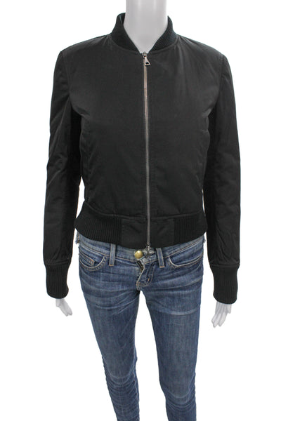 Theory Womens Black Basic Jacket Zip Polyester Long Sleeve Casual Size XS