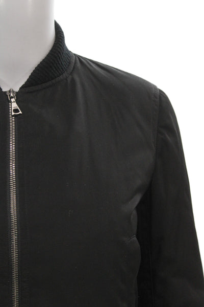 Theory Womens Black Basic Jacket Zip Polyester Long Sleeve Casual Size XS