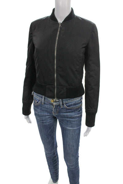 Theory Womens Black Basic Jacket Zip Polyester Long Sleeve Casual Size XS