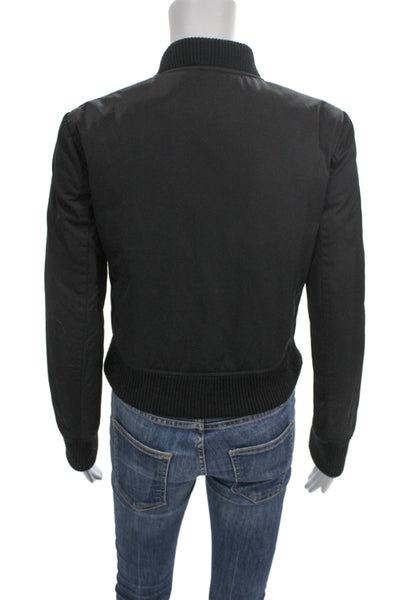 Theory Womens Black Basic Jacket Zip Polyester Long Sleeve Casual Size XS