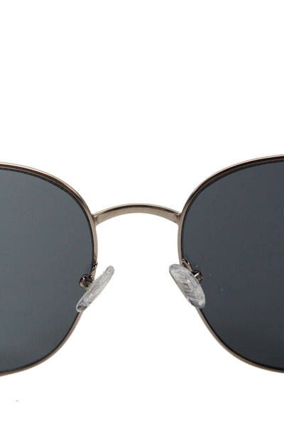 Quay Womens Silver Tone Black Metal Plastic Jezabell Rounded Sunglasses