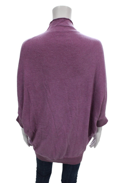 Moth Womens Pullover Sweater Purple Viscose Cowl Neck 3/4 Sleeve Fall Size S
