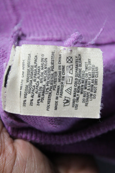 Moth Womens Pullover Sweater Purple Viscose Cowl Neck 3/4 Sleeve Fall Size S