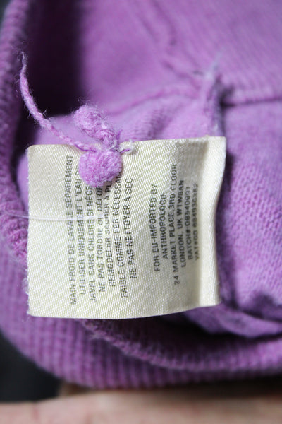 Moth Womens Pullover Sweater Purple Viscose Cowl Neck 3/4 Sleeve Fall Size S