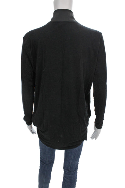 Dolan Womens Tunic T Shirt Black Rayon V Neck Long Sleeve Size S