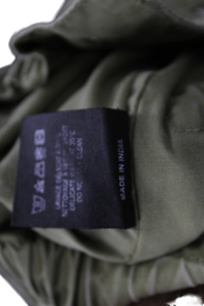 Isabel Marant Etoile Women Ankle Pants Green Cotton Button Size 34