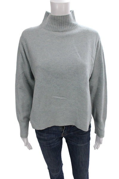 Whistles Womens Blue 100% Wool Mock Neck Pullover Sweater Long Sleeve Size S