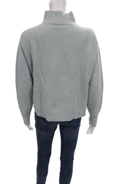 Whistles Womens Blue 100% Wool Mock Neck Pullover Sweater Long Sleeve Size S