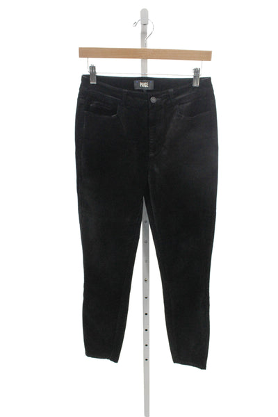 Paige Womens Ankle Pants Black Button Size 27