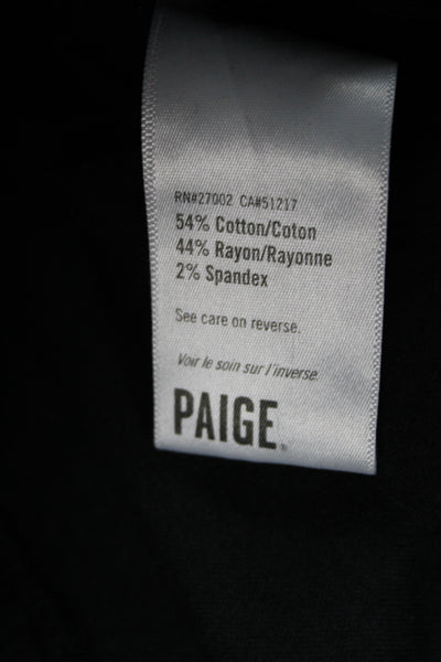 Paige Womens Ankle Pants Black Button Size 27