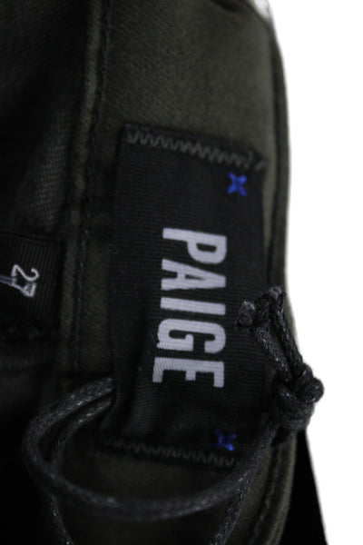 Paige Women Ankle Green Rayon Mid Rise Jeans Button Casual Size 27