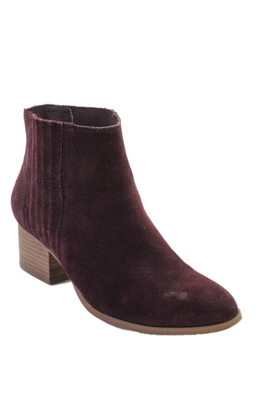 ALDO Womens Suede Heeled Slip-On Ankle Boots Red Size 8.5"