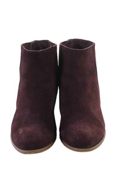ALDO Womens Suede Heeled Slip-On Ankle Boots Red Size 8.5"