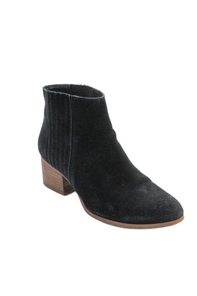 ALDO Womens Suede Heeled Slip-On Ankle Boots Black Size 8.5