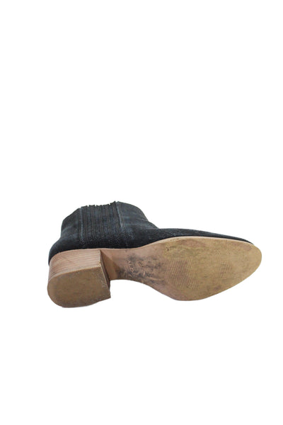 ALDO Womens Suede Heeled Slip-On Ankle Boots Black Size 8.5