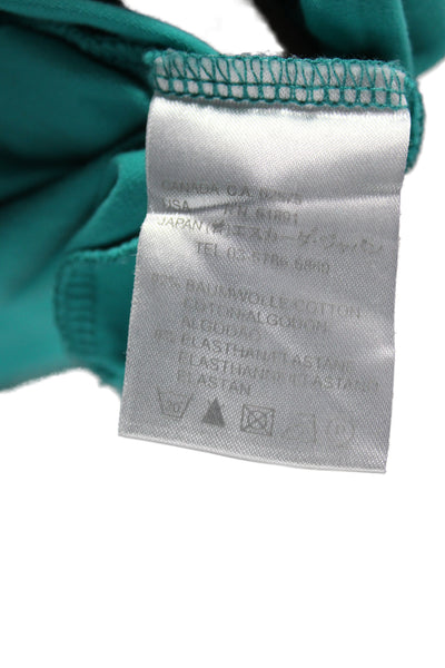 Escada Sport Women Basic Green Scoop Neck T-Shirt Short Sleeve Logo Size L