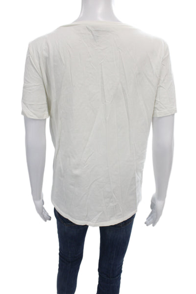 Weekend Max Mara Women Tunic White Plaid Short Sleeve Size XL