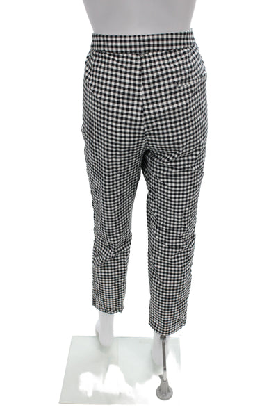 Zara Unisex Adults Cropped Gingham Check Black Pants Size 2XL