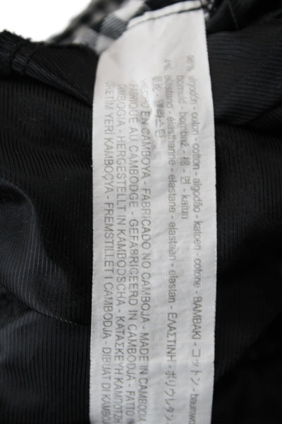 Zara Unisex Adults Cropped Gingham Check Black Pants Size 2XL
