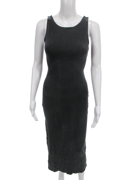 L Space Womens Sleeveless Scoop Neck Bodycon Dress Gray Size XS