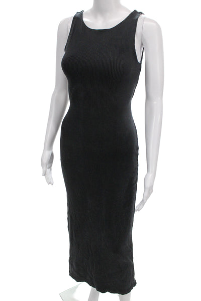 L Space Womens Sleeveless Scoop Neck Bodycon Dress Gray Size XS
