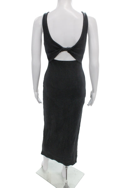 L Space Womens Sleeveless Scoop Neck Bodycon Dress Gray Size XS