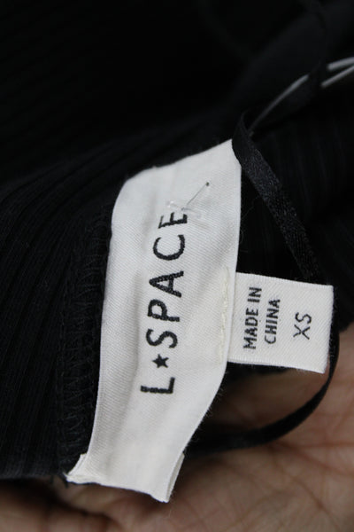 L Space Womens Sleeveless Scoop Neck Bodycon Dress Gray Size XS