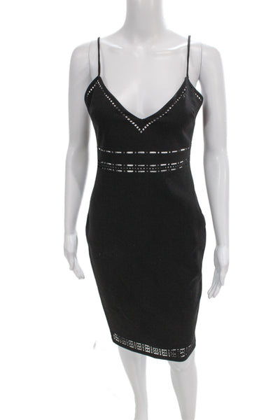 Likely Womens Bodycon Black V-Neck Knee Dress Sleeveless Size 2