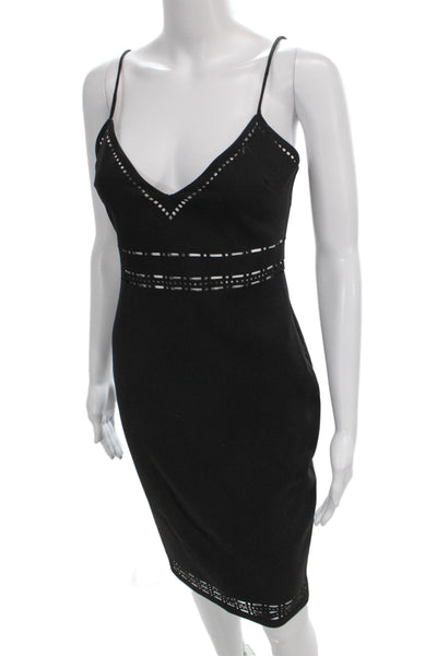 Likely Womens Bodycon Black V-Neck Knee Dress Sleeveless Size 2