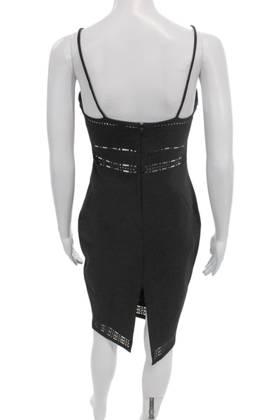 Likely Womens Bodycon Black V-Neck Knee Dress Sleeveless Size 2