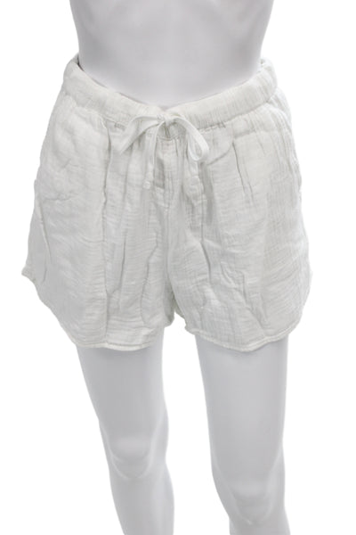 Wilfred Women Sweat Shorts White Organic Cotton Drawstring Size S
