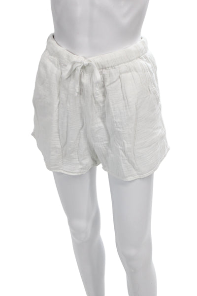Wilfred Women Sweat Shorts White Organic Cotton Drawstring Size S
