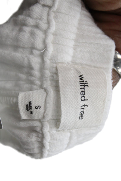 Wilfred Women Sweat Shorts White Organic Cotton Drawstring Size S