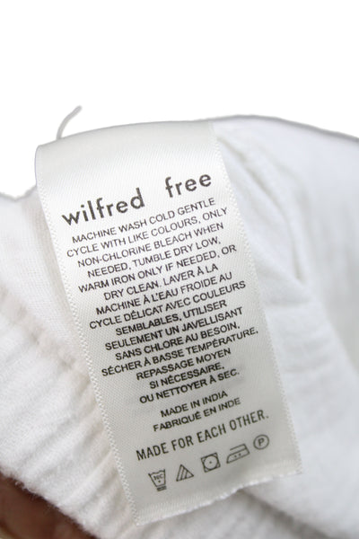 Wilfred Women Sweat Shorts White Organic Cotton Drawstring Size S